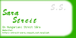 sara streit business card
