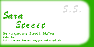 sara streit business card